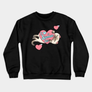I Heart My Siamese Cat cute kawaii love Crewneck Sweatshirt